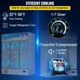 thumbnail image 6 of VEVOR Commercial Merchandiser Refrigerator, Triple Glass Doors, 31.6 Cubic Ft, Upright Display Beverage Cooler, 79" Tall x 60" Width, Fridge with LED Lighting for Drink Wine Soda, Gold, 6 of 9