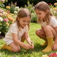 thumbnail image 4 of LJEFF Girls Ruffle Trim Knee High Socks, Sweat-Wicking Stretch Cute Anti-Slip Gift Kids Sport Stockings Yellow Size 1-3T, 4 of 5
