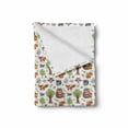 thumbnail image 2 of Forest Soft Flannel Fleece Throw Blanket, Doodle Woodland Creatures as Honey Bear Rabbit Fox and Raccoon in Nature Habitat, Cozy Plush for Indoor and Outdoor Use, 50" x 70", Multicolor, by Ambesonne, 2 of 6