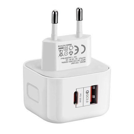 Type C 2 Ports Mobile Phone Charging Quick Charge Travel Charger Wall Charger Dual USB Charger Charging Adapter EU