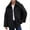 Black, variant on IYTR Comfy Warm Tops Coats with Pocket Turndown Collar Solid Color Mens Winter Jacket Long Sleeve Jacket Gray M