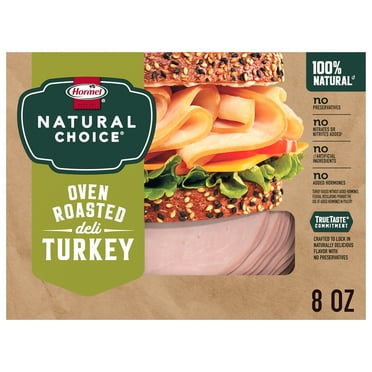 HORMEL NATURAL CHOICE Deli Meat, Gluten Free, Oven Roasted Deli Turkey, Refrigerated, 8 oz Resealable Plastic Package
