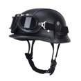thumbnail image 3 of Casco de moto de cuero sintético alemán para hombre y mujer, casco vintage, casco clásico para montar en patinete eléctrico, cascos de media cara para las cuatro estaciones, 3 of 5