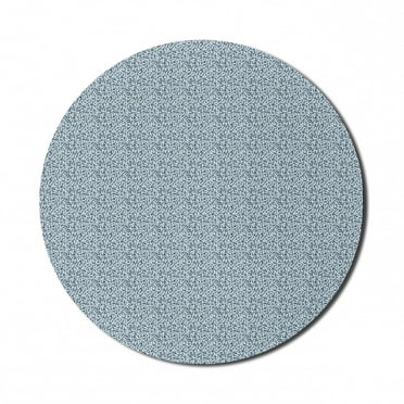Alphabet Mouse Pad for Computers, Illustration of Sky Tone Monochrome Design Jumble Letters Educational, Round Non-Slip Thick Rubber Modern Mousepad, 8" Round, Blue Grey Baby Blue, by Ambesonne