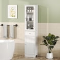 thumbnail image 2 of kleankin Armoire Tour de Rangement avec Multiples Tablettes et Tiroir, Blanc, 2 of 10