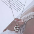 thumbnail image 4 of Vintage Crystal Butterfly Moon Necklace Silver Cz Moon Pendant Necklace Boho Crescent Choker Necklace Shine Rhinestone Butterfly Necklace Chain Jewelry for Women, 4 of 7