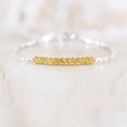 thumbnail image 2 of Citrine 3mm Rondelle Shape Faceted Cut Beads 7 inch Adjustable Silver Plated Clasp Bracelet for men, women, unisex. Link Chain Stacking Bracelet.|LINK_02157, 2 of 4