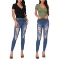 thumbnail image 4 of ORUYROP Combinaison à Manches Courtes et Manches Courtes Deep V Neck pour Vêtements pour Femmes, 4 of 5
