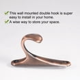 thumbnail image 5 of Uxcell Zinc Alloy Wall Hooks Robe Hooks Home Storage Holder w Screws Copper Tone 2 Pack, 5 of 7