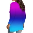 thumbnail image 5 of Fshinging Womens T Shirts Gradient Casual Long Sleeve V Neck Lady Office Commute Tunic Blouse, 5 of 7