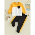thumbnail image 2 of GXFC Little Boys Fall Tracksuit Outfits Set Clothes 1T 2T 3T 4T 5T Kids Boys Long Sleeve Contrt Color Sweatshirt and Sweatpants 2 Piece Cual Autumn Clothing for Toddler Boys, 2 of 9