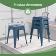thumbnail image 4 of Stackable Bar Stools Set of 4, Backless 18 Inch Industrial Metal Barstools for Indoor Outdoor Classroom Kitchen Small Gathering (Deep Blue), 4 of 10