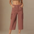 thumbnail image 2 of Hurxie Women's Sweatpants Capri Pants Cropped Jogger Running Pants Lounge Loose Fit Drawstring Waist with Side Pockets Coffee,XL, 2 of 7