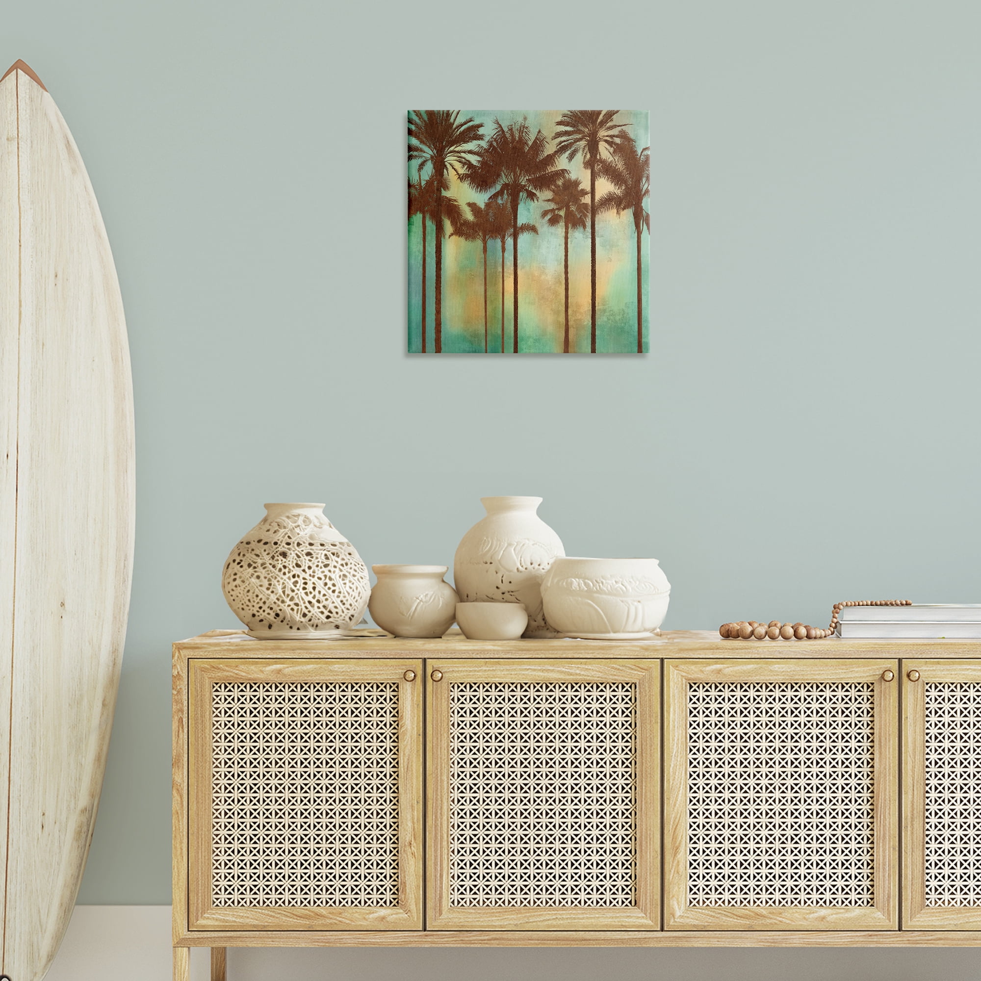 Stupell Industries Palm Trees over Gradient Landscape & Nature Painting Wrapped Canvas Canvas Art Print Wall Art, 24 x 24