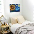 thumbnail image 5 of Gukieu Sunflower Starry Night Vibes Print Horizontal Canvas Decorative Painting 12x16 Inch Shrinkage Resistant Frame Hanging Home Wall Art Decor, 5 of 6
