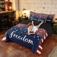 thumbnail image 4 of Manfei Fireworks Full Size Bedding Sets, Freedom Print Flag Stripe Full Size Bed in a Bag, Red White Blue, Black Reversible 7-Piece, 4 of 6