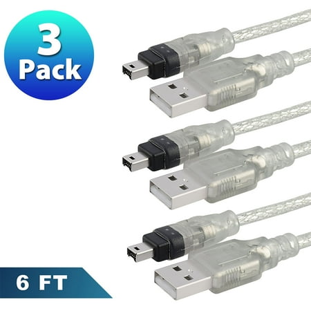 - Insten 3 x 6ft 1.8m USB 2.0 to IEEE 1394 4pin FireWire DV Cable