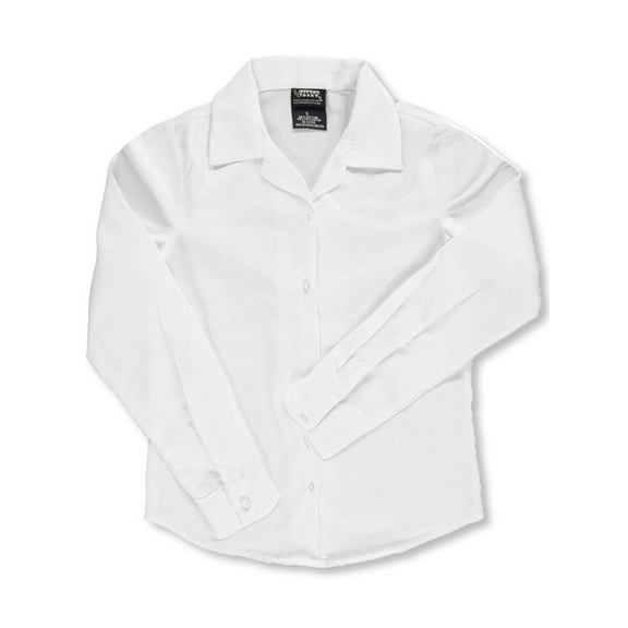 French Toast Big Girls’ Plus L/S Notched Collar Blouse Color: white Size: 44.5