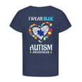 thumbnail image 3 of Girls Autism Shirt Short for Be Kind Autism Tshirt Autism Heart Graphic Tees Autism Accept Tops(Blue,8-9 Years), 3 of 7