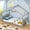 Gray, variant on Joywind Twin Solid Wood House Floor Bed Frame with Safety Guardrails, Kids Bed for Boys Girls
