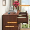 thumbnail image 5 of Winkalon Farmhouse 10 Drawer Dresser, 63" Long Dressers for Bedroom, Chest of Drawers Closet Organizers and Storage Clothes for Living Room, Hallway, Cherry, 5 of 9