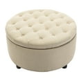 thumbnail image 3 of Porthos Home Nala Round Storage Ottoman, Tufted Fabric, Nailhead trim, 3 of 6