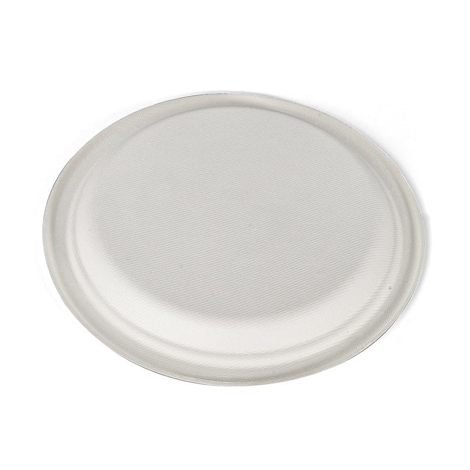 Nvzi -b 10 Inch - 50 Pack Heavy-Duty White Paper Plates, 100% Compostable, Eco-Friendly - Biodegradable Disposable Plates, Sugarcane Paper Plates
