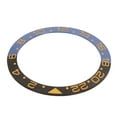 thumbnail image 4 of Inserto de bisel de reloj de cerámica, 38mm, Base azul y negra, accesorio de repuesto de anillo de bisel de reloj con dígitos dorados, 4 of 5