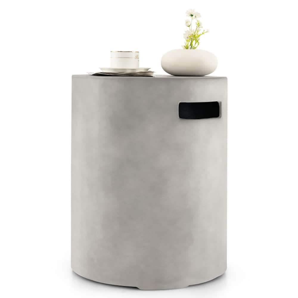Spaco Outdoor Weather Resistant Tank Hideaway Table Fits Standard 20 LBS Propane Gas Tank for Fire Pits, Fire Pit Table for Outdoor as Patio, Garden, Gray