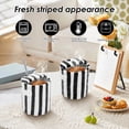 thumbnail image 6 of 10oz Striped Ceramic Coffee Mug with Sip Hole and Straw Retro Hand Painted Handleless Cup for Espresso and Iced Latte Black 1 Pack, 6 of 8
