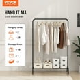 thumbnail image 2 of Clothes Rack Heavy Duty Clothing Garment Rack with Hanging Rod and Lower Storage Bedroom Black, 2 of 8