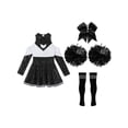 thumbnail image 4 of Linjinx Girls Kids Cheer Leader Outfit Fancy Party Dress Carnival Performance A Black&White 12, 4 of 5