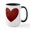 White/Black Inside, variant on CafePress - Diamond Plate Heart Large Mug - 15 oz Ceramic Large White Novelty Mug