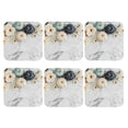 thumbnail image 2 of Pofeuu Pumpkin And White Marble Print Leather Coasters Set of 6, Round Cups Mugs Mat Pad for Home Kitchen Heat Resistant Drink Coasters,Square, 2 of 7