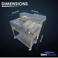 thumbnail image 2 of Deep Fryer Cart | 2 Fry Baskets | 3 Gallon Single Tank | 2 Pan Steam Table | Portable 4 Wheel | Stainless Steel | Outdoor Propane Frying Cart for Chicken, Fish, & More | Commercial & Home, 2 of 8
