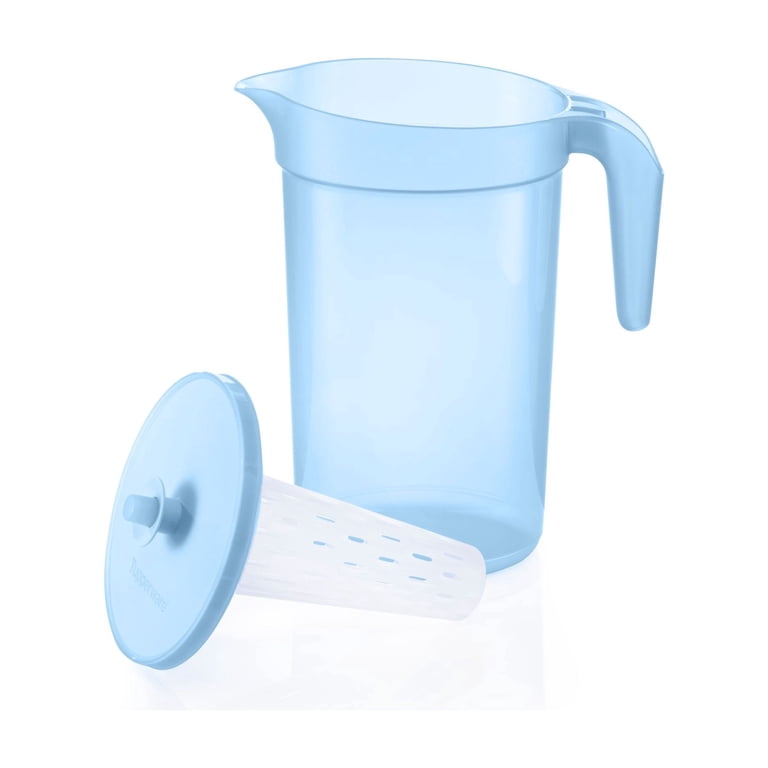 Tupperware Ilumina 1-Gallon Pitcher with Lid and Infuser, Blue