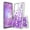 Purple, variant on TJS for Samsung Galaxy A53 5G Phone Case, with Tempered Glass Screen Protector, Bling Glitter Sparkle Liquid Infused Moving Quicksand Floating Waterfall Cover (Pink)