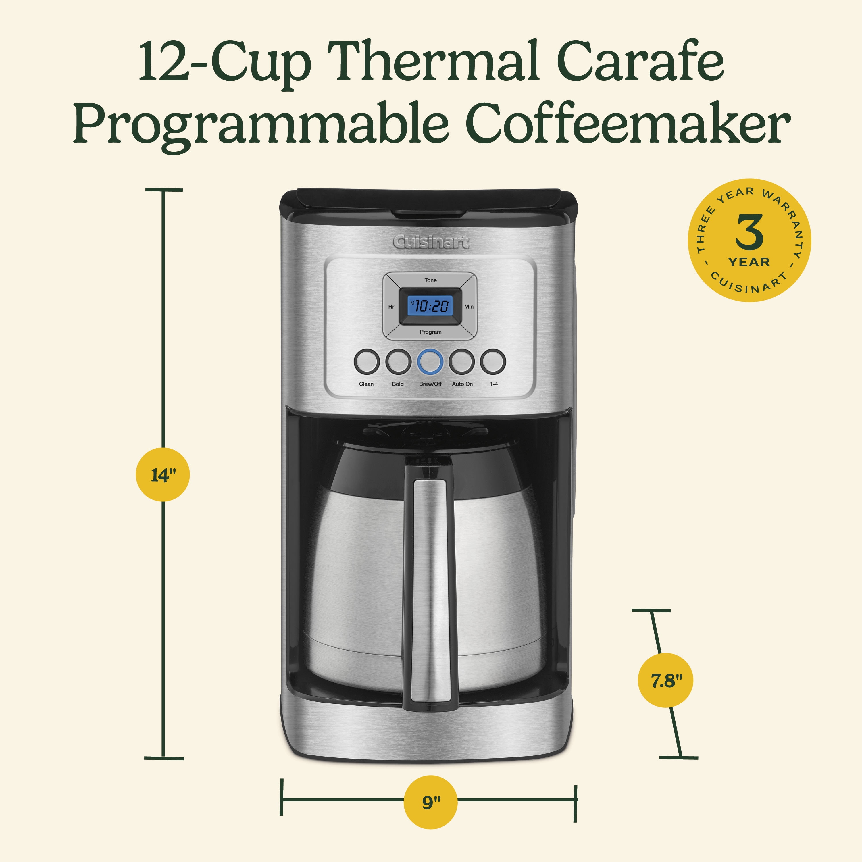 Cuisinart Automatic Brew 12 Cup Programmable Thermal Coffee Maker
