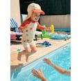 thumbnail image 6 of BemeyourBBs Newborn Baby Boy Girl One Piece Swimsuit With Sun Hat Infant Bathing Suit Rash Guard Sea Animal Octopus Print Long Sleeve Zipper Swimwear Summer Beachwear, 6 of 9