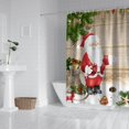 thumbnail image 2 of Rideau de Douche pour Salle de Bain Père Noël Branches de Pin Flocon de Neige de Noël Rideaux de Douche Durables Modernes Crochets Inclus, 72x72 Pouces, 2 of 5