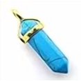 thumbnail image 2 of BRCbeads Faceted Blue Turquoise Healing Point Chakra Pendant With Gold Bezel 39x8mm 1pcs per Bag for Necklace Making, 2 of 4