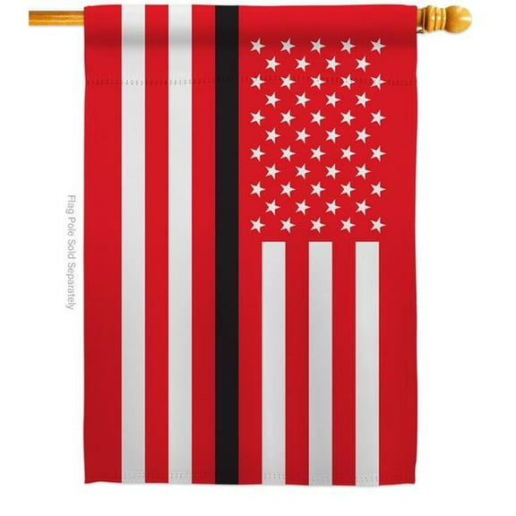Americana Home & Garden H140925-BO 28 x 40 in. US Thin Black Line House Flag with Armed Forces Service Double-Sided Decorative Horizontal Flags Decoration Banner Garden Yard Gift