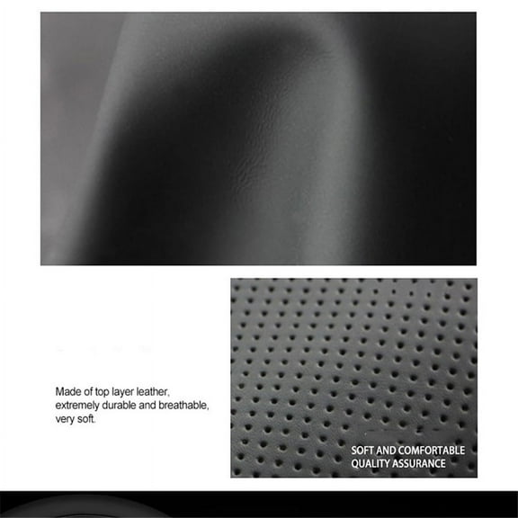 Furulu DIY Stitching Real Leather Steering Wheel Cover for Toyota Tacoma Tundra 4Runner