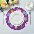 thumbnail image 4 of GZHJMY Floral Pattern Round Placemats, Durable Non-Slip Table Mat Heat and Stain Resistant Placemat for Kitchen Table Outdoor BBQ Activities, 4PCS, 4 of 6