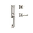 thumbnail image 1 of Single Cylinder Seattle Handleset Left Hand Tube Lever & Contemporary Square Rose, Satin Nickel, 1 of 1