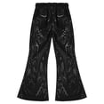 thumbnail image 6 of Zaldita Toddler Girls Hip Hop Jazz Streetwear Bell Bottom Pants Kids Sequined Performance Trousers Flare Pants Black 15-16, 6 of 7