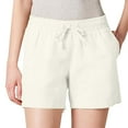 thumbnail image 2 of Linen Shorts,Womens 5 Inch Inseam Drawstring Linen Blend Short,Comfy Shorts for Women(Color:White,Size:S), 2 of 7