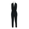 Laundry V-Neck Zipper Front Sleeveless Ruched Solid Jumpsuit-BLACK / 12