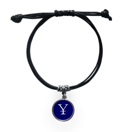 china currency symbol rmb bracelet leather wristband black jewelry
