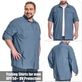 thumbnail image 6 of liyiyiyia Big and Tall Button Shirt for Men Casual Summer Work Shirts Lightweight Quick Dry Outdoor Tops 2XL-6XL, 6 of 7